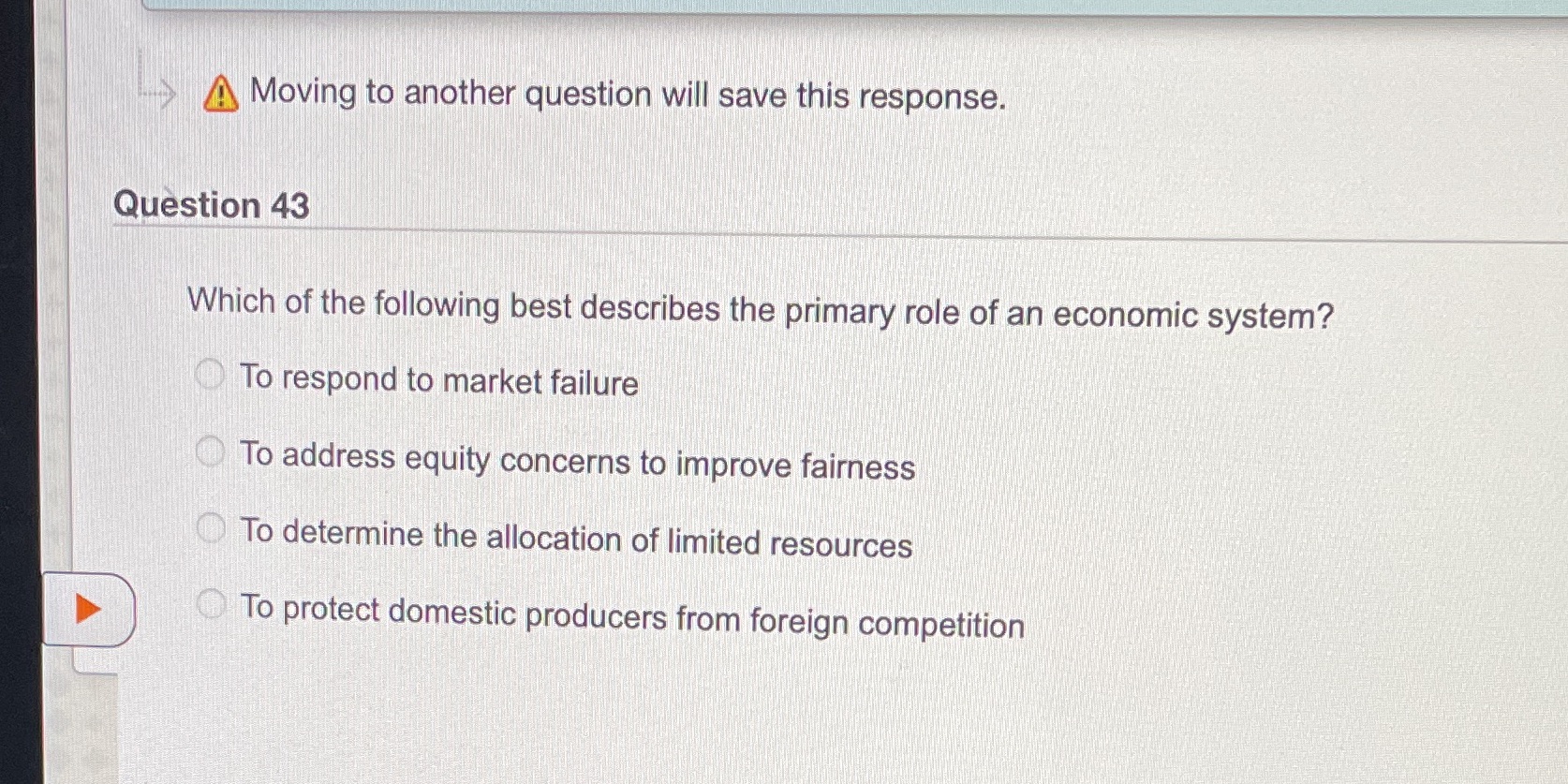 of the following best describes the primary role of an economic system?