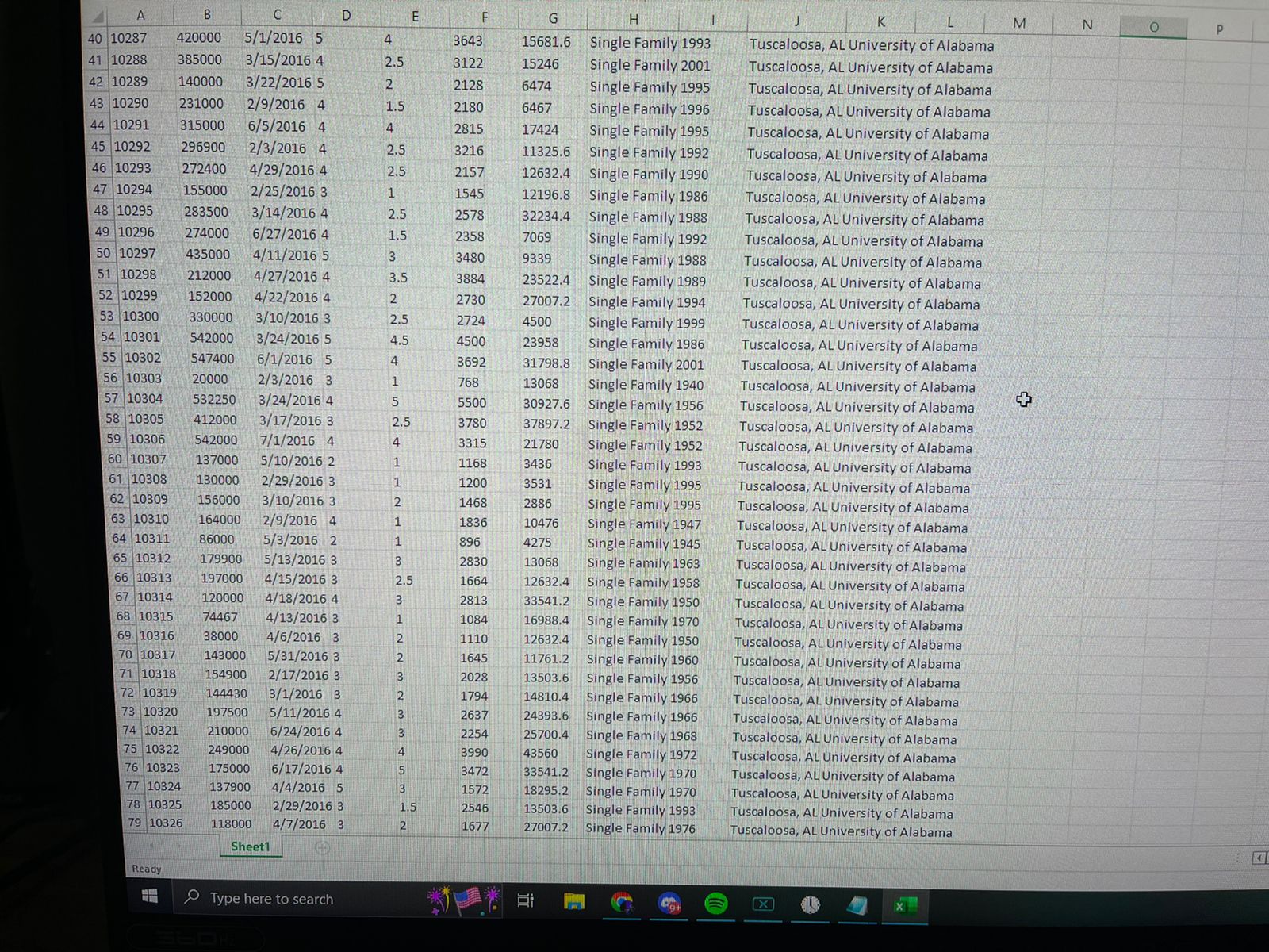 1947 Logan, UT Utah State University 7 7453 207000 6/25/2016 5 1832