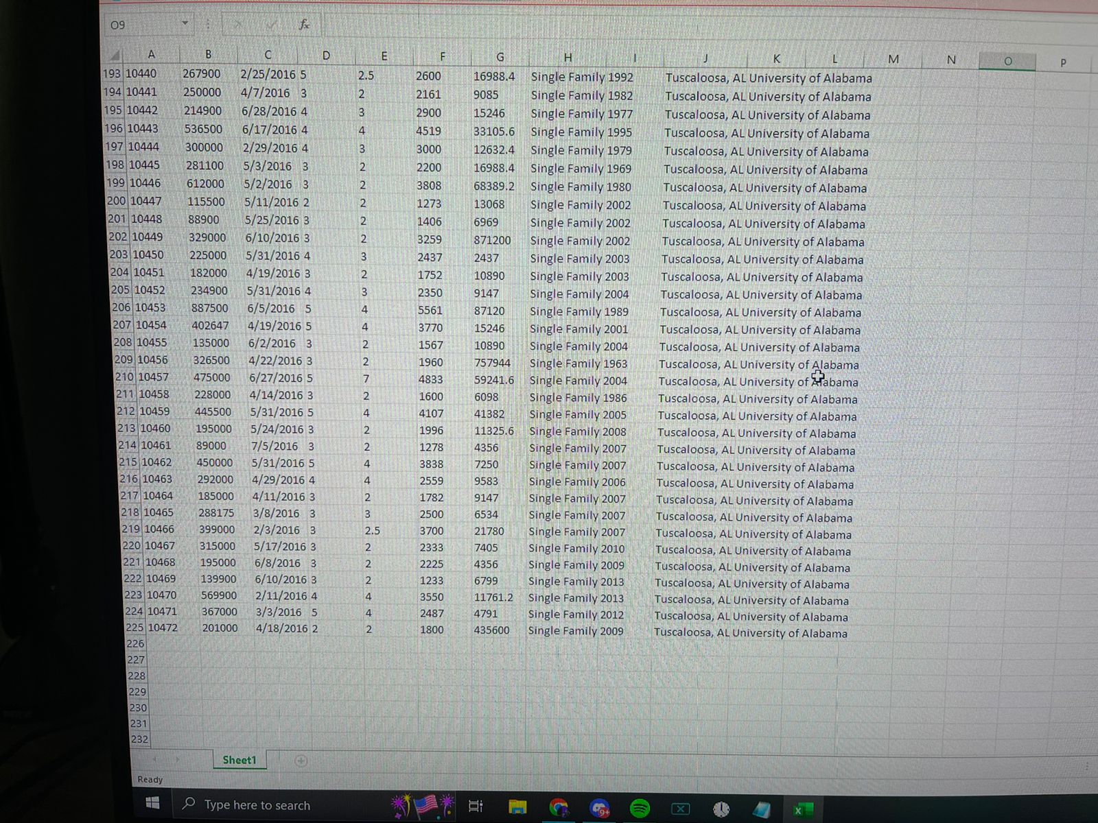 13068 Single Family 2005 Logan, UT Utah State University 8 7454 294000