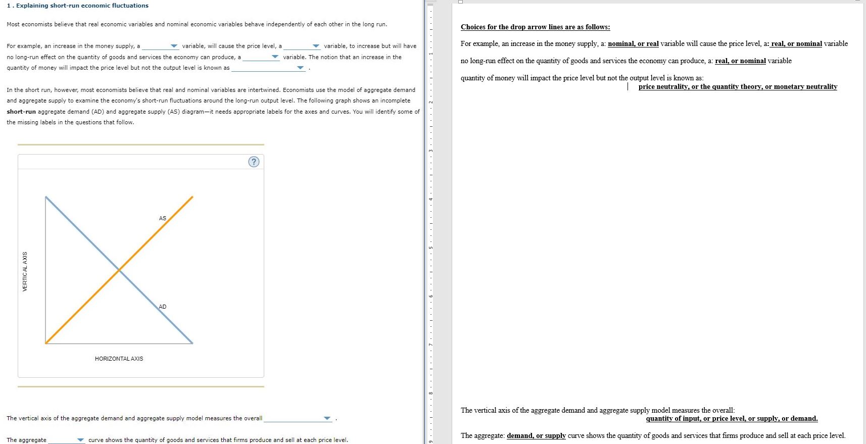 I . Explaining short-run economic fluctuations Most economists believe that real economic