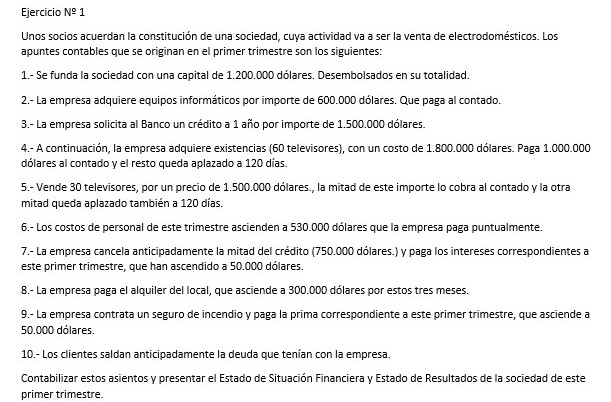 actividad va a ser Ia venta de electrodomsticos_ Los apuntes contables que