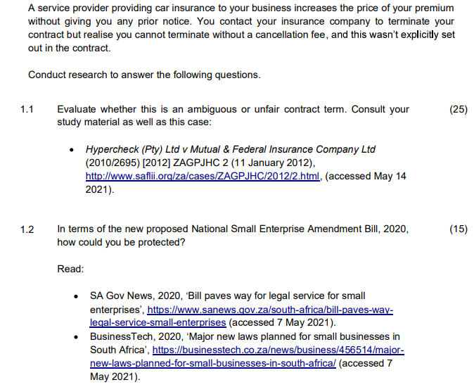 A service provider providing car insurance to your business increases the price