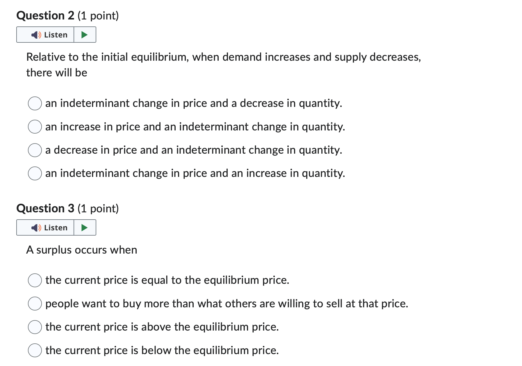 at that price. 0 the current price is above the equilibrium price.