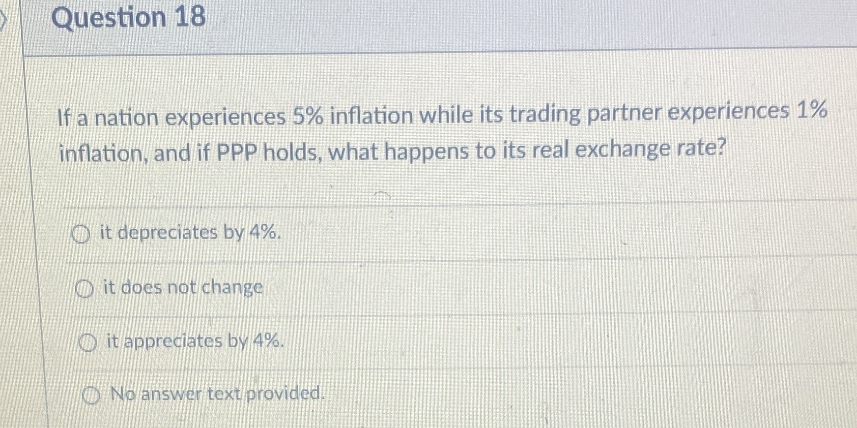 partner experiences 1% inflation, and if PPP holds, what happens to its