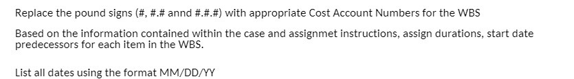  Replace the pound signs (#, #.# annd #.#.#) with appropriate Cost
