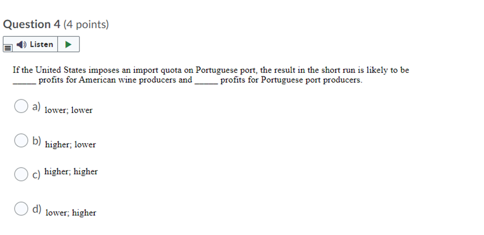 prots for American wine producers and prots for Portuguese port producers. O