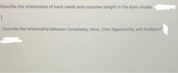  Describe the relationship of basic needs and customer delight in the