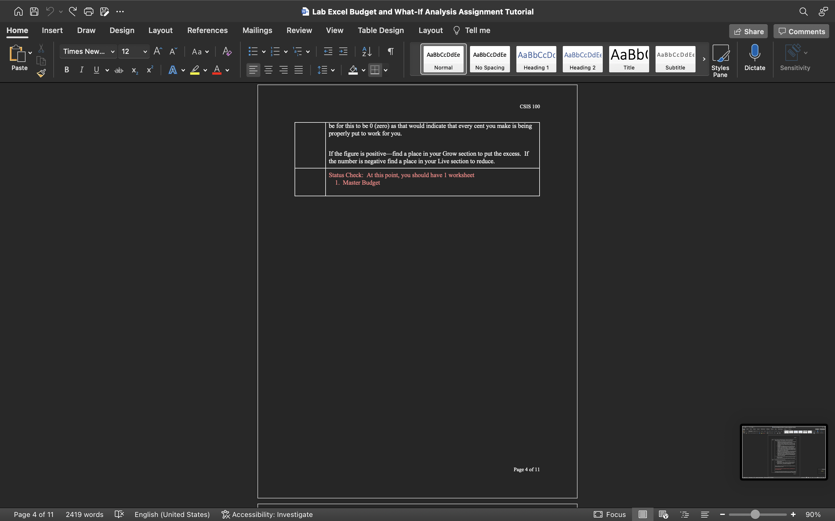 just don't have enough time with excel at one time to complete.
