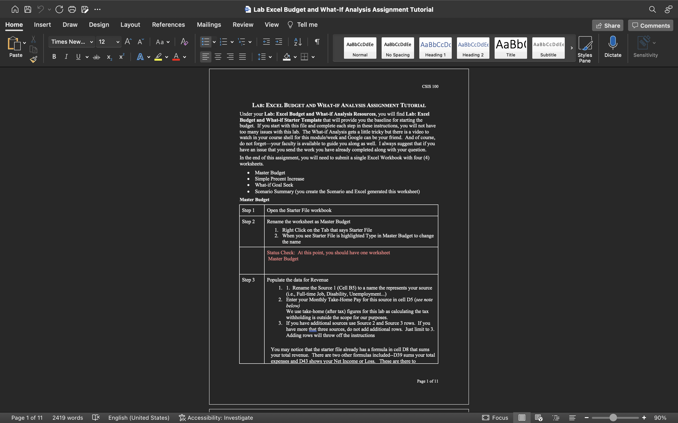 What-if Starter Template that will provide you the baseline for starting the