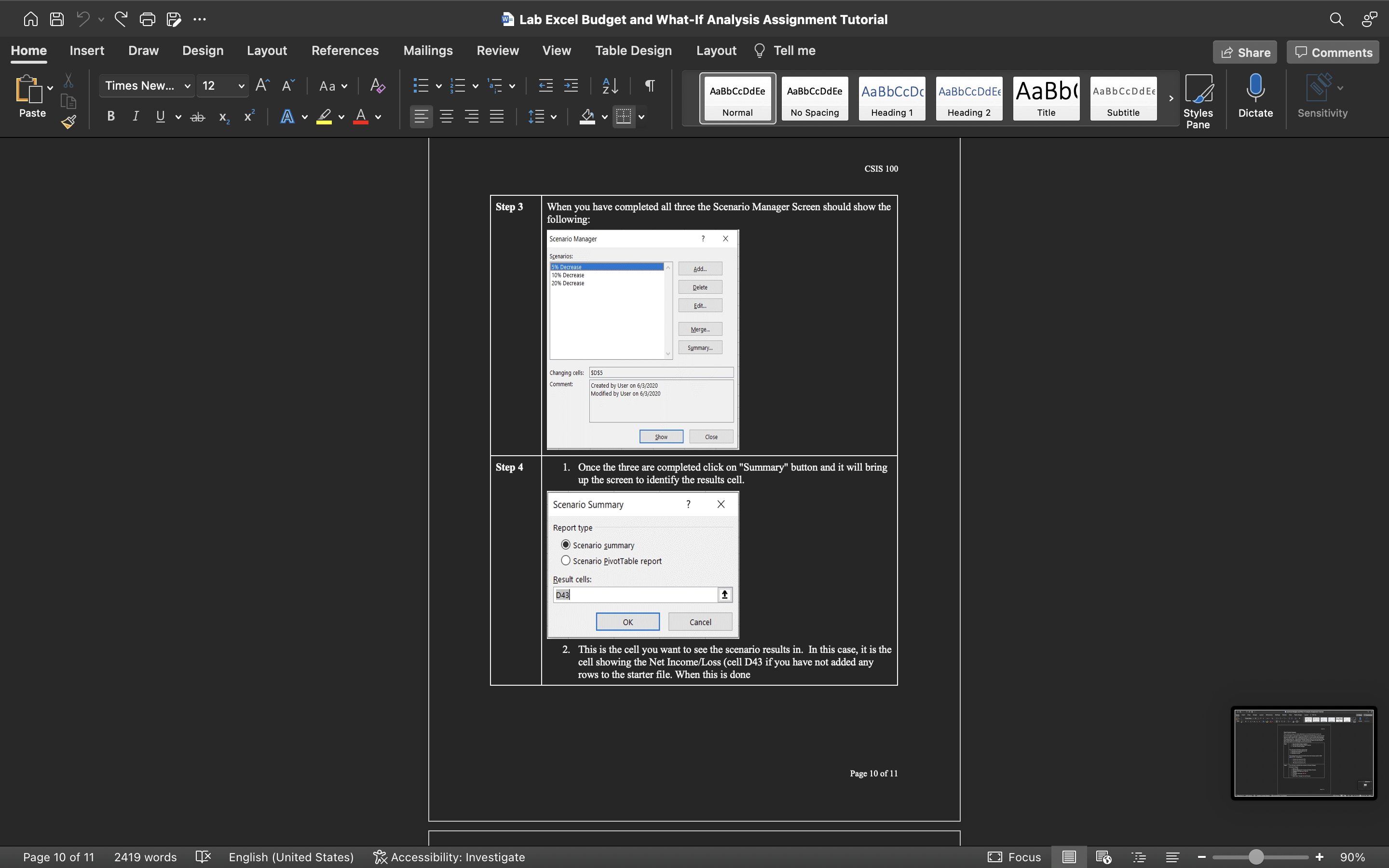 need to submit a single Excel Workbook with four (4) worksheets. Master