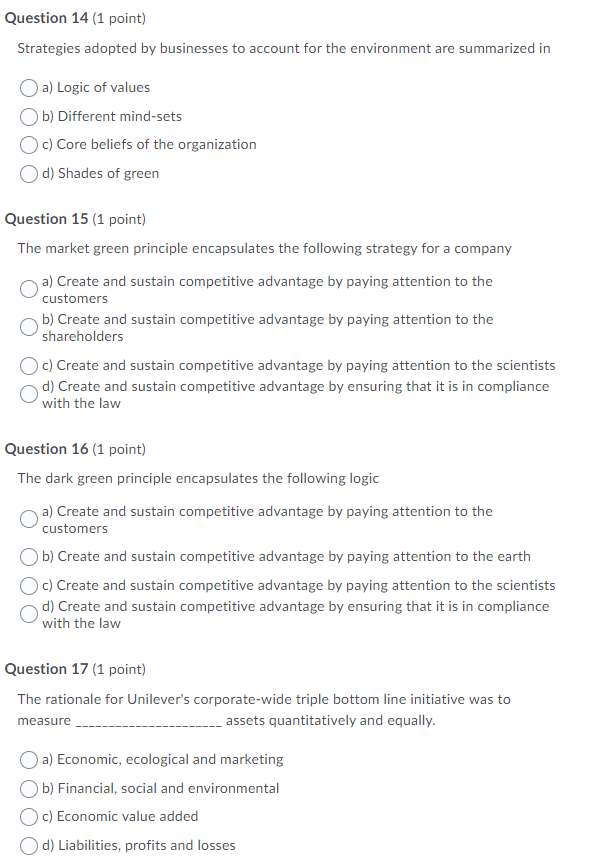 framed as a value proposition, the following issues emerge except a) Survival