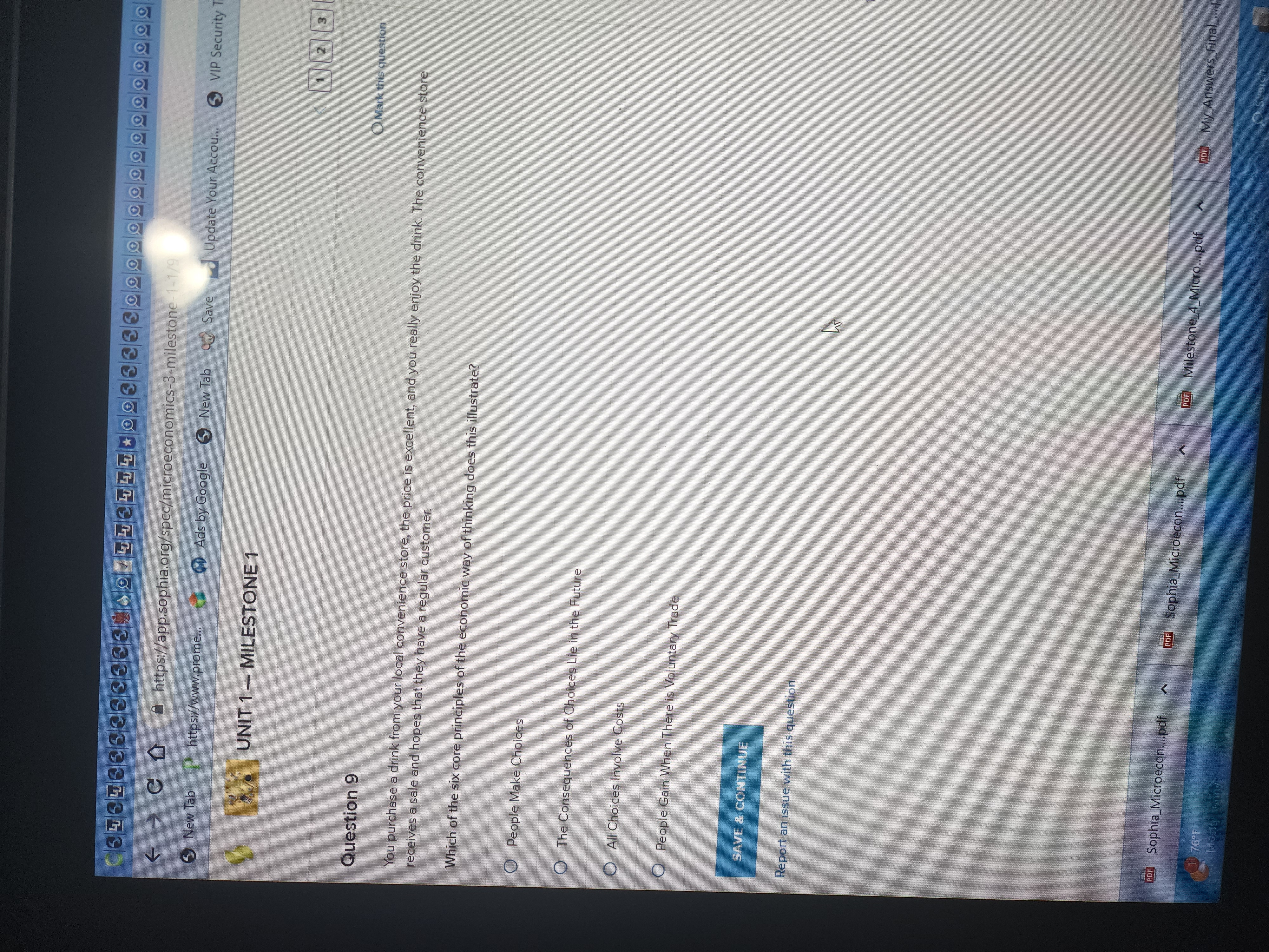 PDF Milestone_4_Micro....pdf GOF My_Answers_Fina W 76 F Sunset O Search10505050 050 0