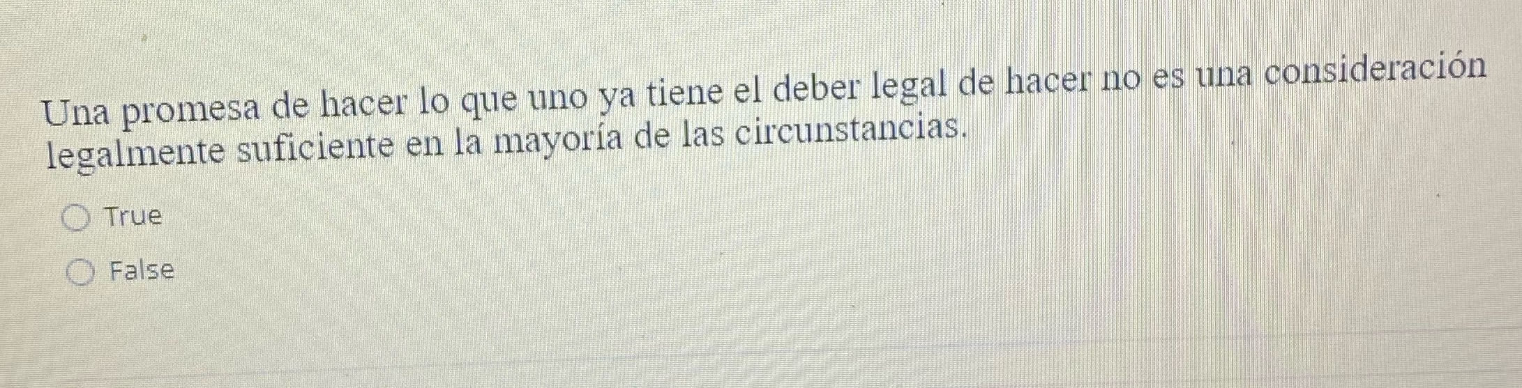 Una promesa de hacer 10 que ya tiene el deber legal legalmente