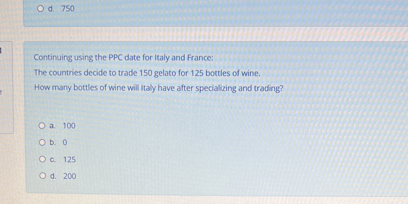 France: The countries decide to trade 150 gelato for 125 bottles of