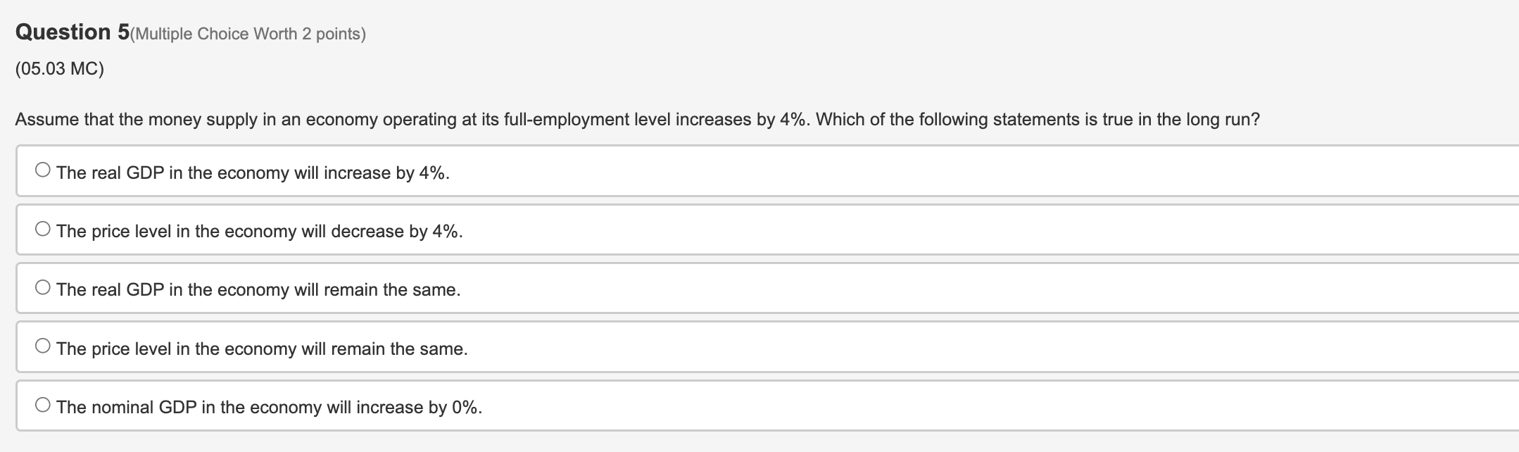 potential output in the long run. 0 Households will tend to save