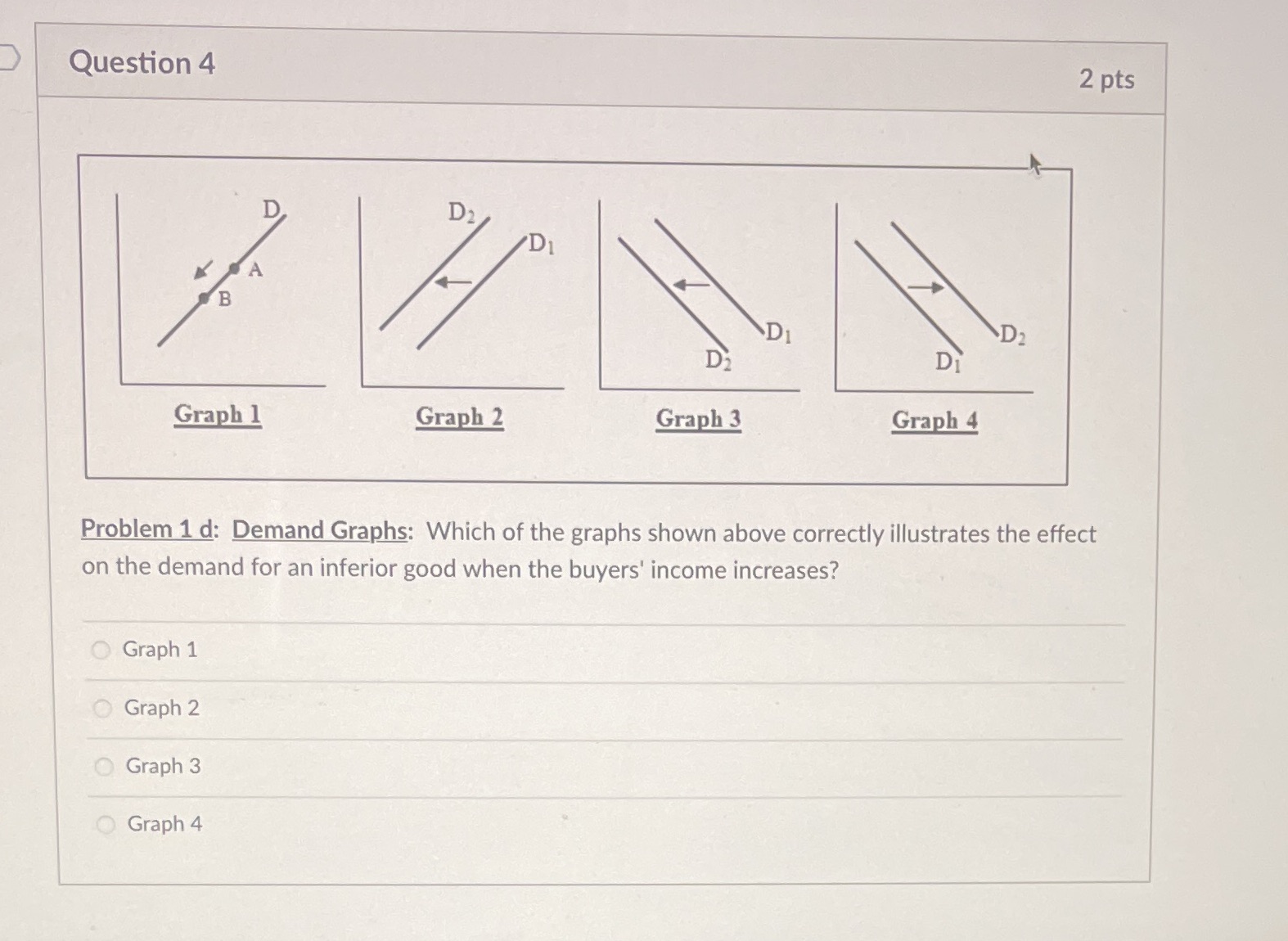 DI Graph 1 Graph 2 Graph 3 Graph 4 Problem 1 d:
