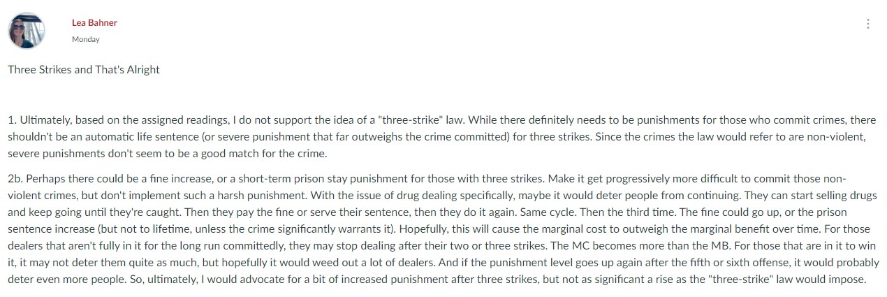 crime, do you support the idea of"three-strike" lawsas an effective strategy indealing