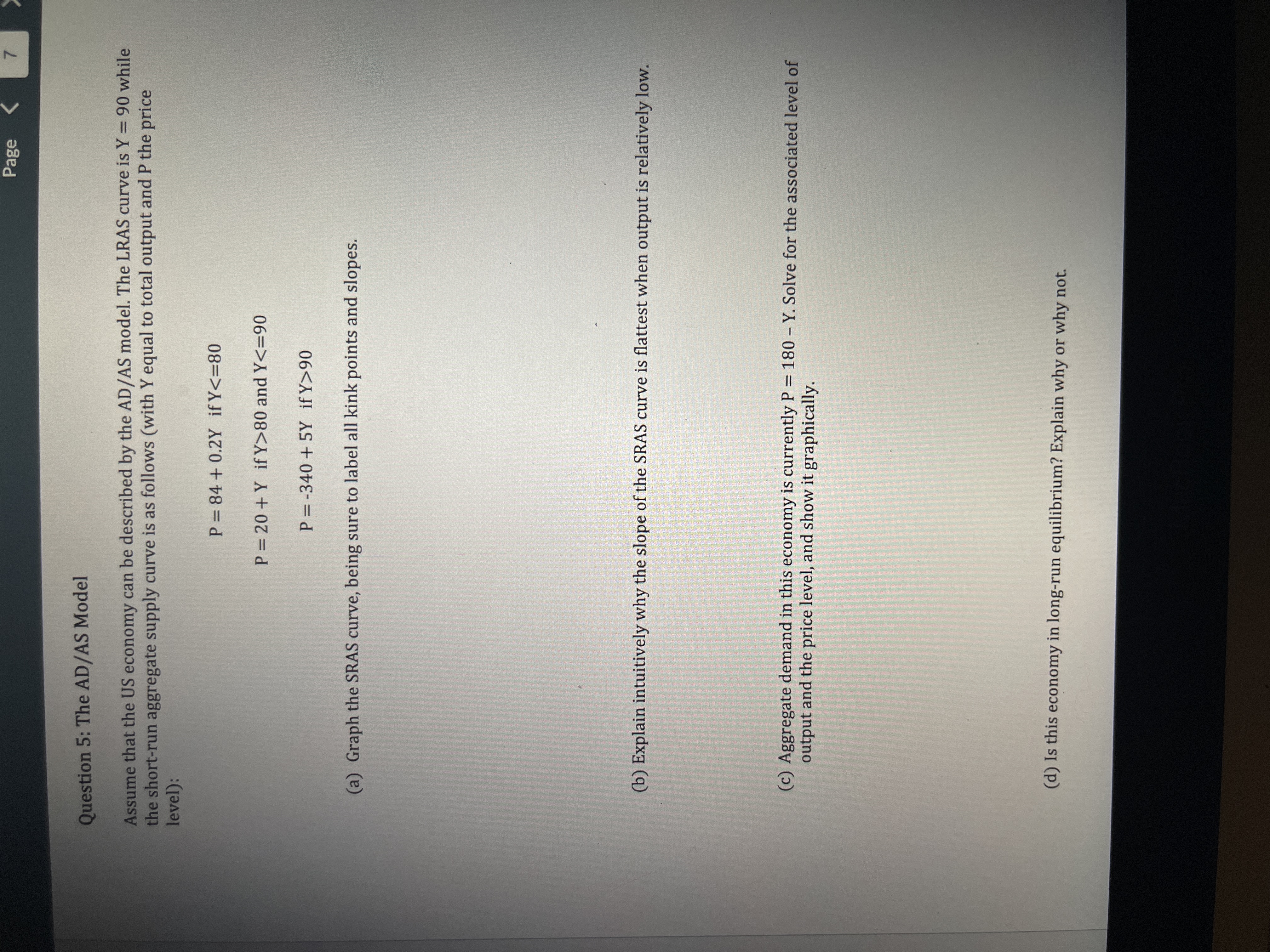 each of parameters A, s, and 8 would affect equilibrium output per