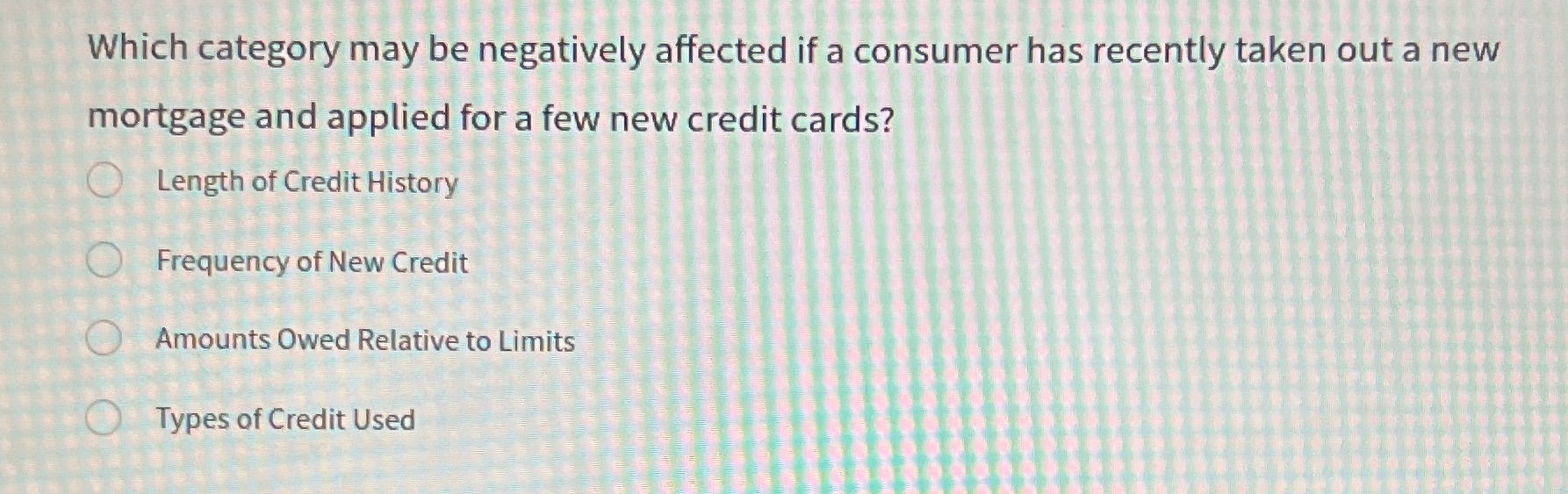  Which category may be negatively affected if a consumer has recently