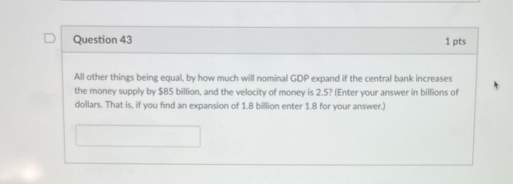 how much will nominal GDP expand if the central bank increases the