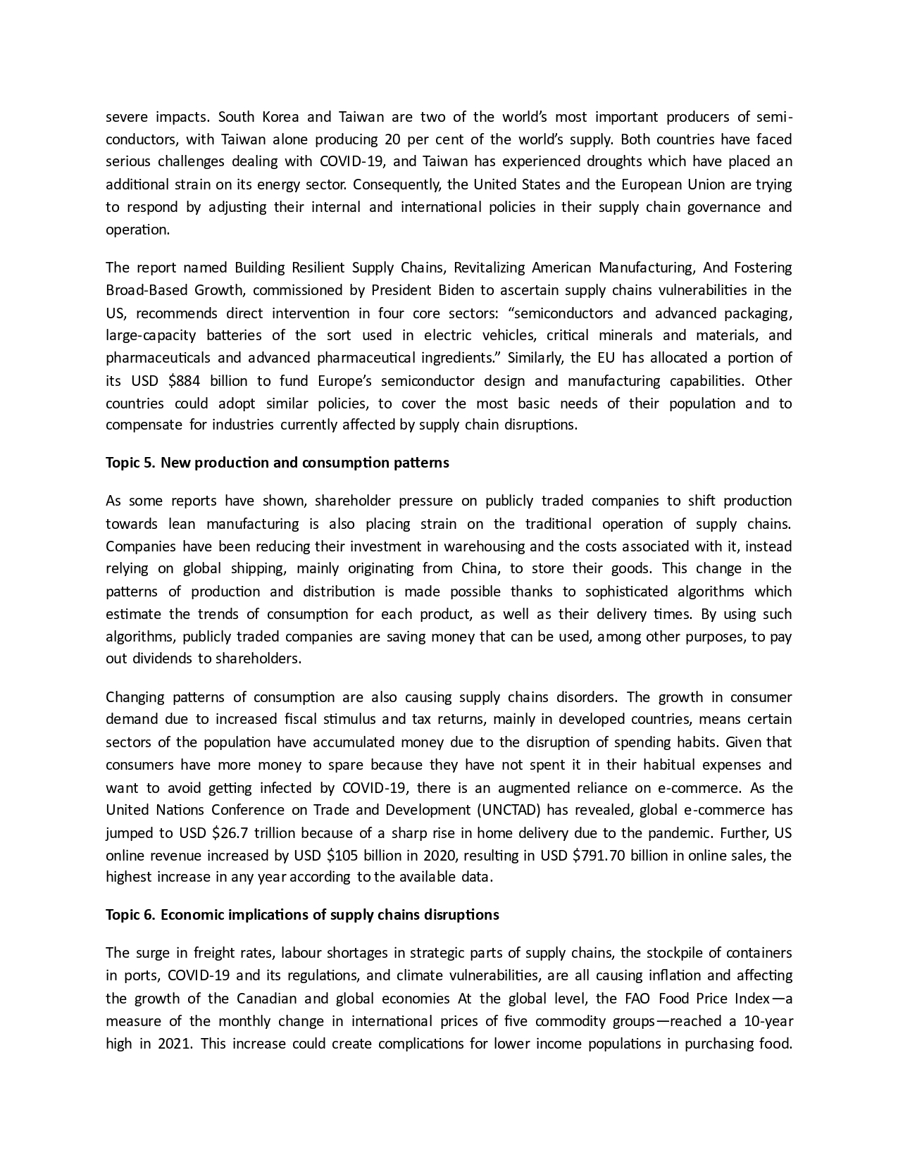 the COVID- 19 Pandemic By providing an overview of major supply chain