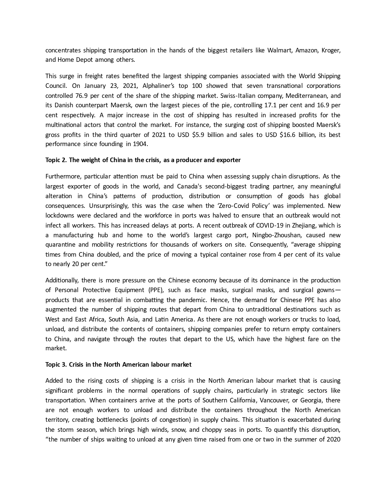 markets and international free trade alone will be unable to overcome the