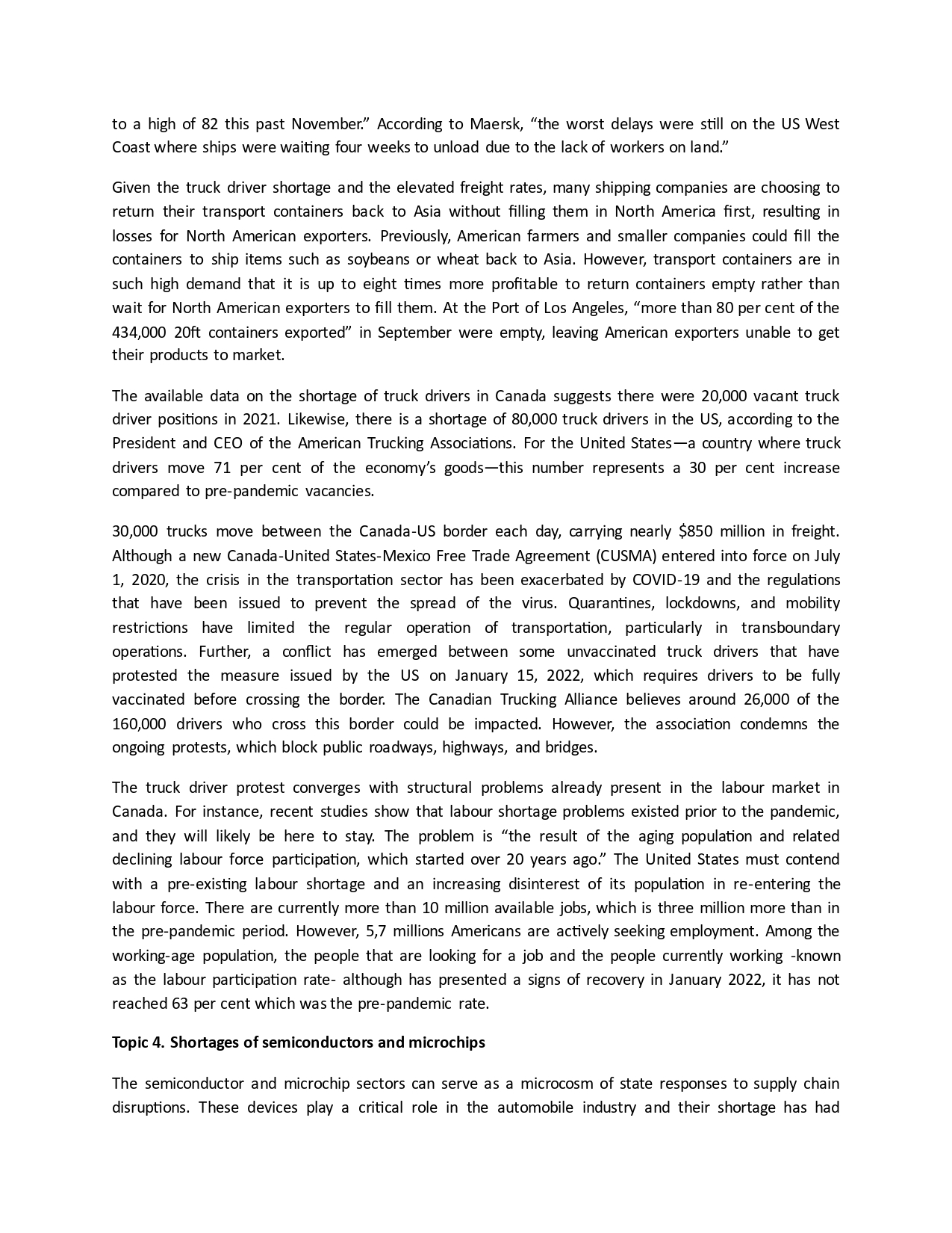 supply chain crisis. After carefully examining various weaknesses in the supply chain,