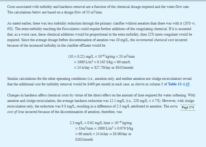 both processes were in operation (i.e., sludge recirculation and aeration). When only