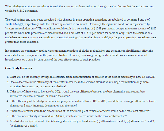 turbidity, the reduction was 28% when both recirculation and aeration were used.