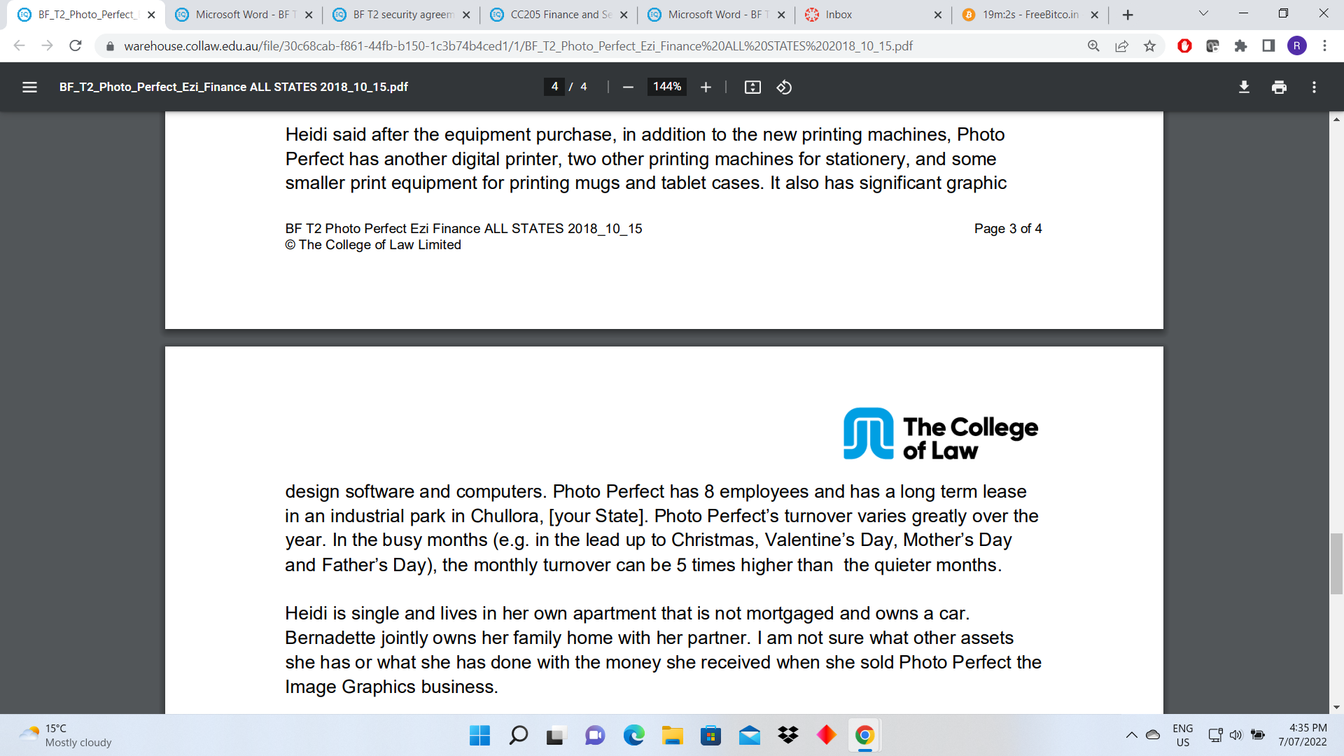 attach a file note in this matter. Today I took initial instructions