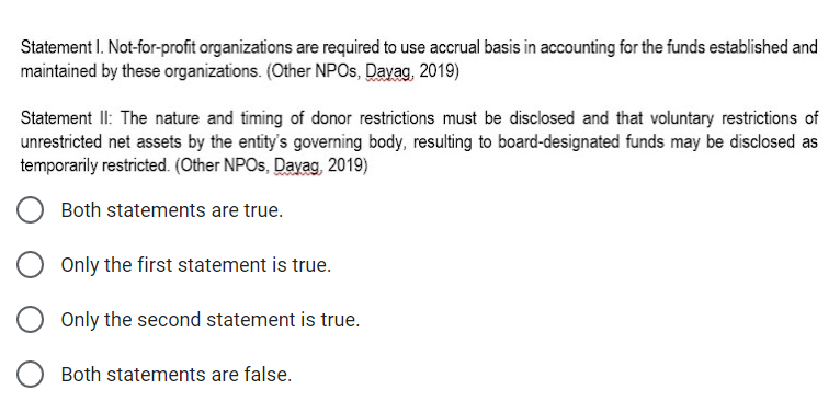 l, Chapter 10, Sec.33) 0 Both statements are true. 0 Only the