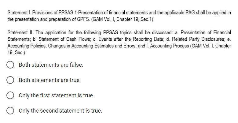 Sec. 5) O Both statements are true. O Only the second statement