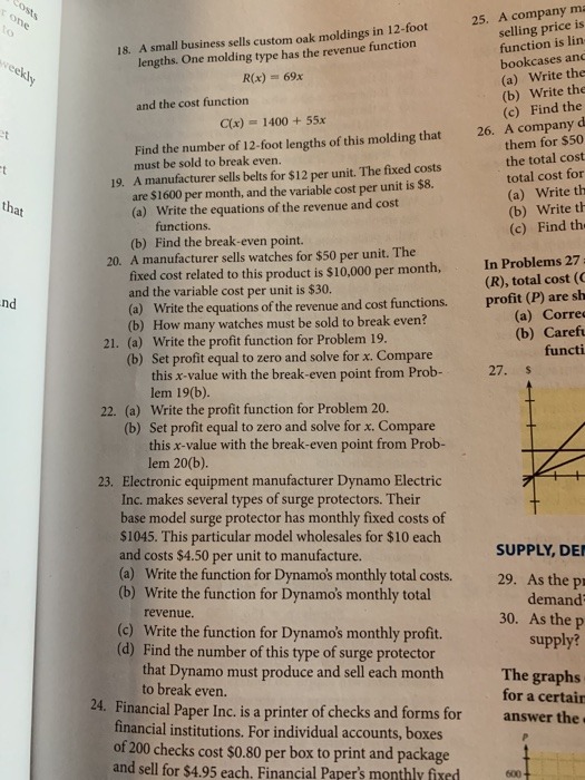 Start by finding an equation for the demand function. Find the price