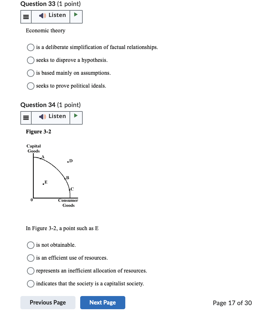 Page Next Page Page 17 of 30Question 35 (1 point) E-I One