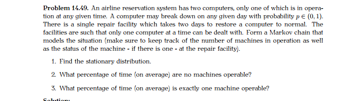 1/2 and P[Xo = 3] = 1/2.Problem 14.40. A country has m
