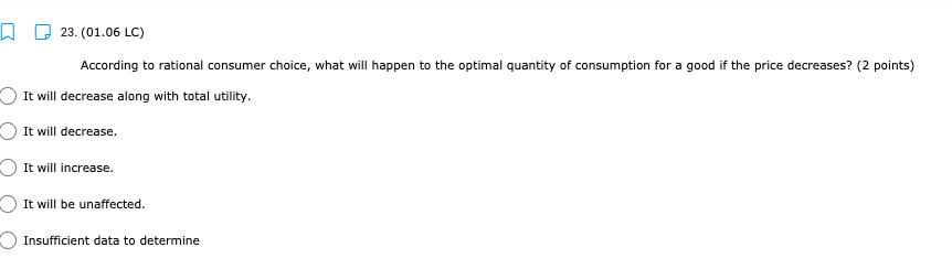 (01.04 HC) Use the production possibilities table below to answer the following