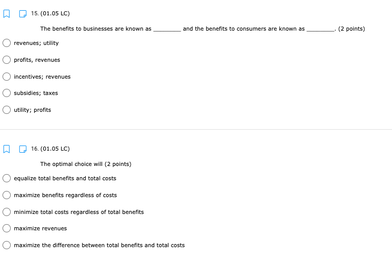 himself.14. (01.05 MC) Roger can use his existing resources to produce the