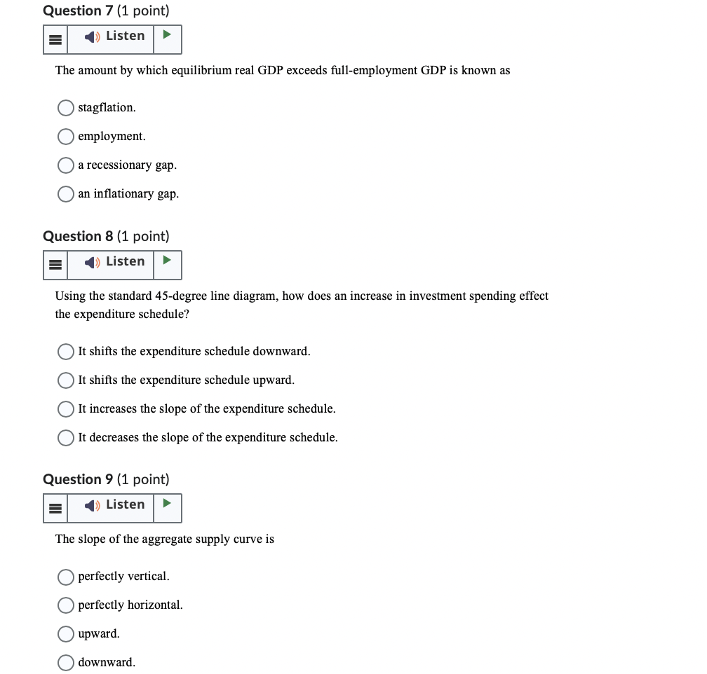 Question 4 (1 point) 5-3 When aggregate demand exceeds current production 0