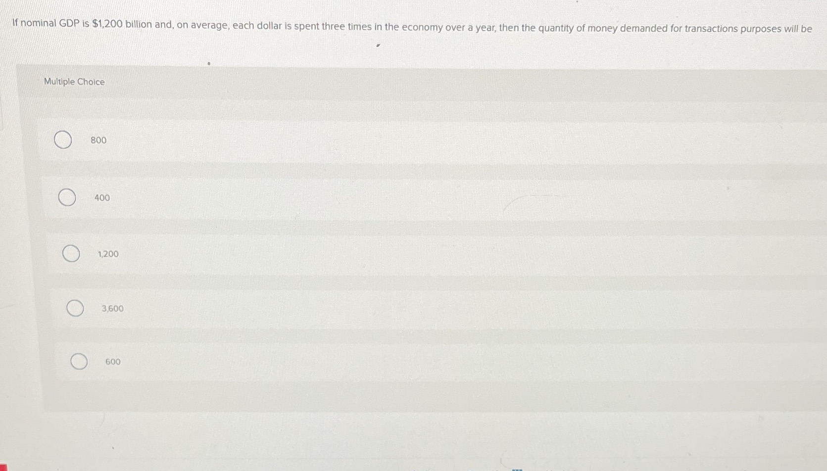 is spent three times in the economy over a year, then the