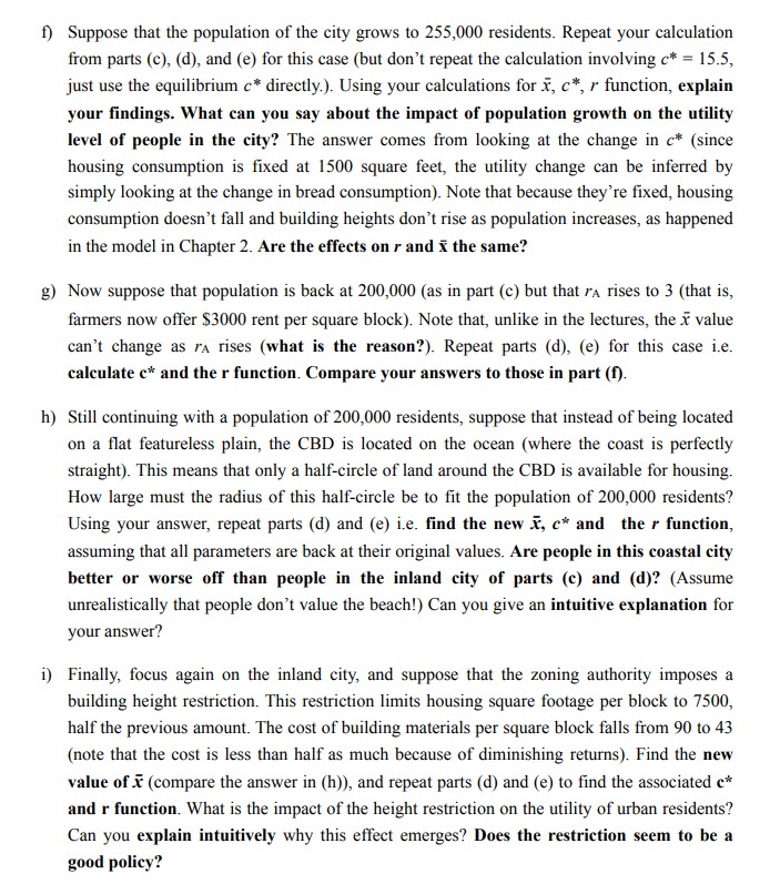 (CBD) and residents commute radially to work at the CBD. Here distance