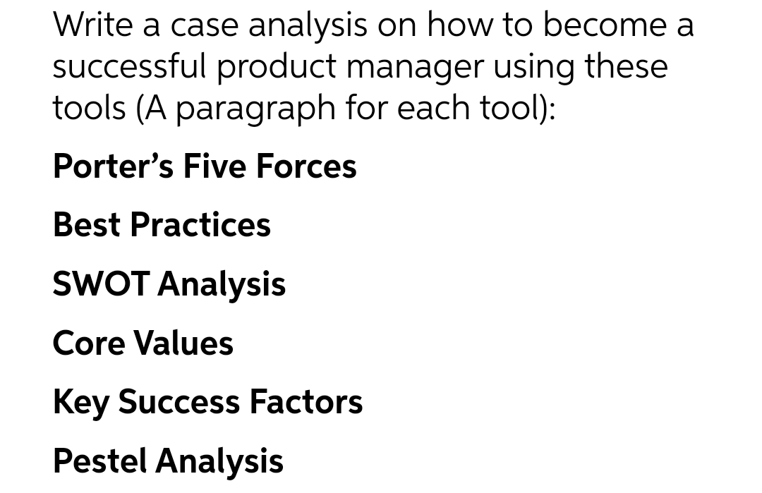 Write a case analysis on how to become a successful product