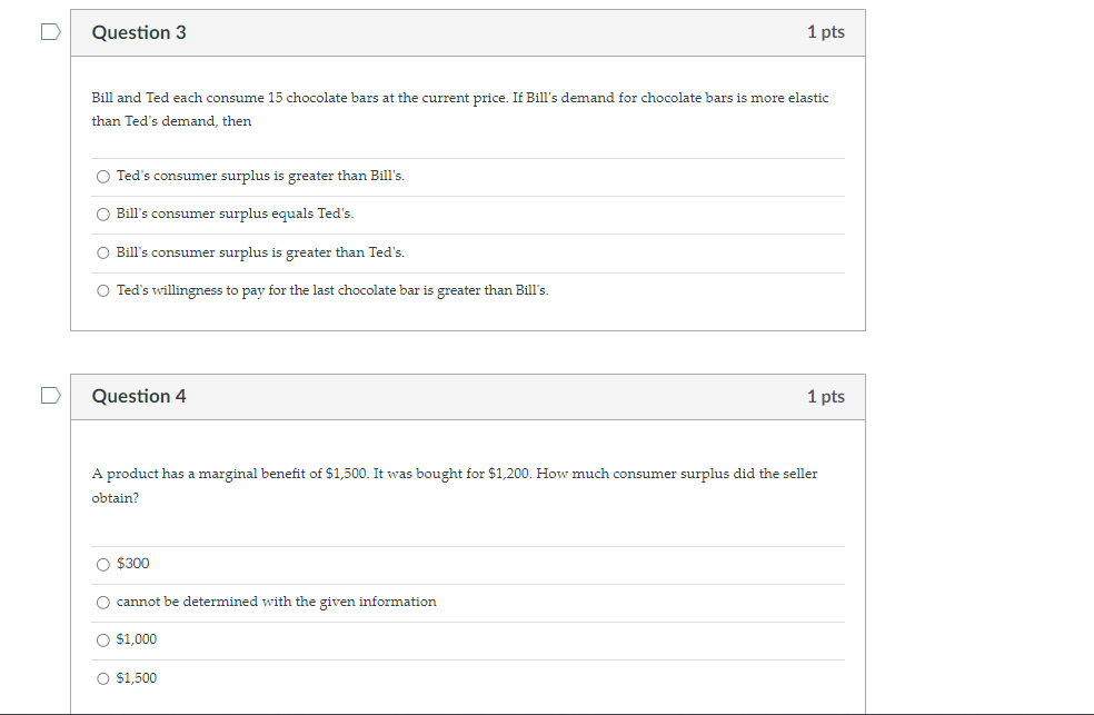 marginal benefit of $1,500. It was bought for $1,200. How much consumer