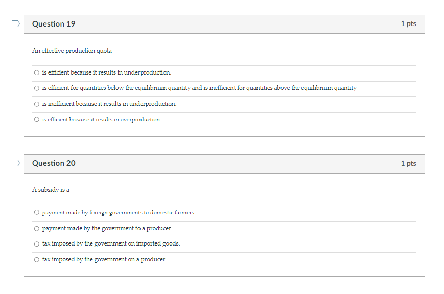 from inefficiency. O borne entirely by consumers. O gained by producers O
