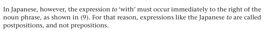 more to syntax than just word order. In Japanese, however, the expression