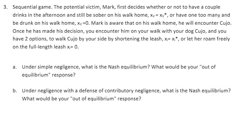  Sequential game. The potential yictim, Mark, first decides whether or not