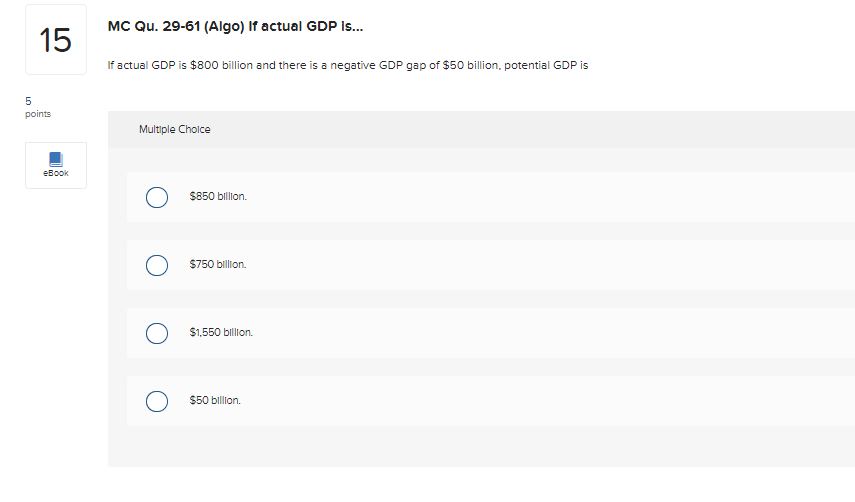accompanying data, which... $200 5 Potential Real GDP billion points Natural Rate