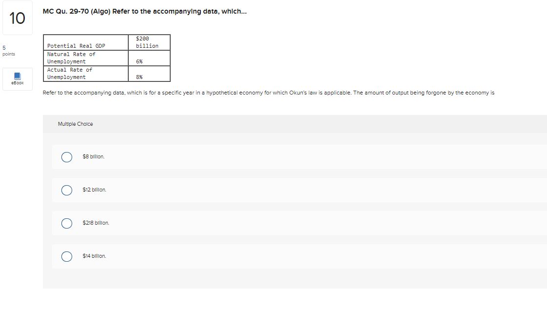 5 points Multiple Choice eBOOK O 5 years. O 14 years. O