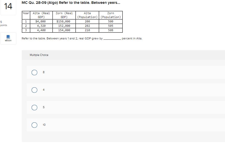 must be 5 points Multiple Choice BBOOK O 200. O 5,000. O