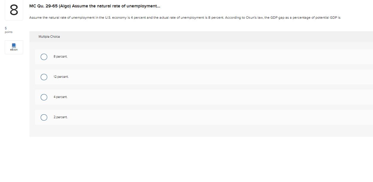 of unemployment was 4 percent, the current unemployment rate was 5.5 percent,