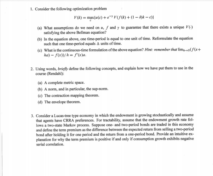 z, is an /./.d.technology shock. The depreciation rate of capital is 100%.